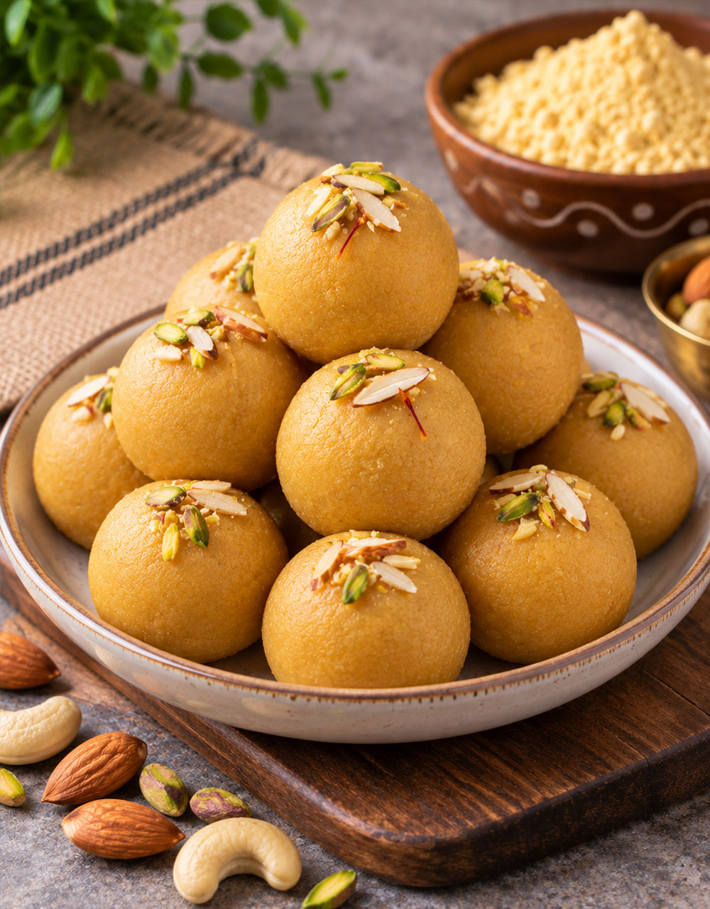 Besan Laddu at Aayees Besan Laddu at Aayees